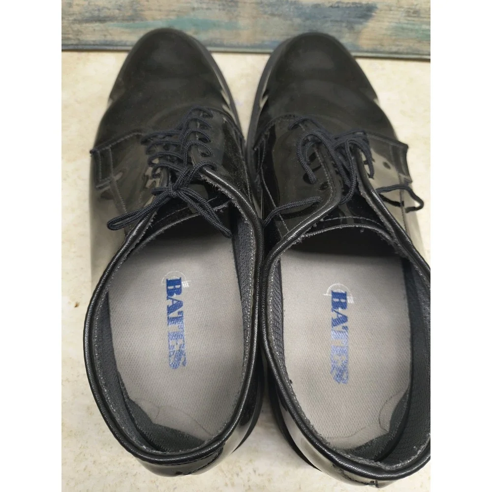 Bates Black‎ Shiny Lace-Up Vibram Military Dress Shoes, Size 10 E Formal Wedding